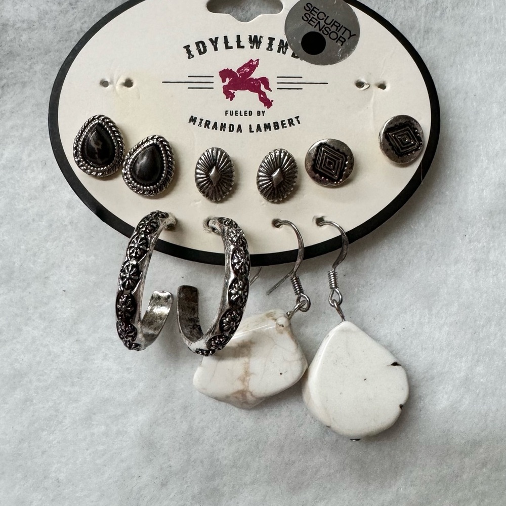 IDYLLWIND- Silver Tone 5 pieces stud/drop earring - Picture 5 of 5